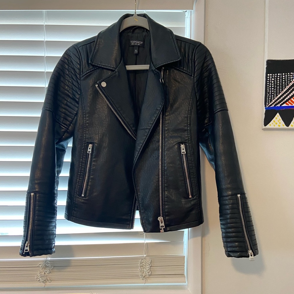 TOPSHOP Moro Jacket (VEGAN Leather), Sz 2